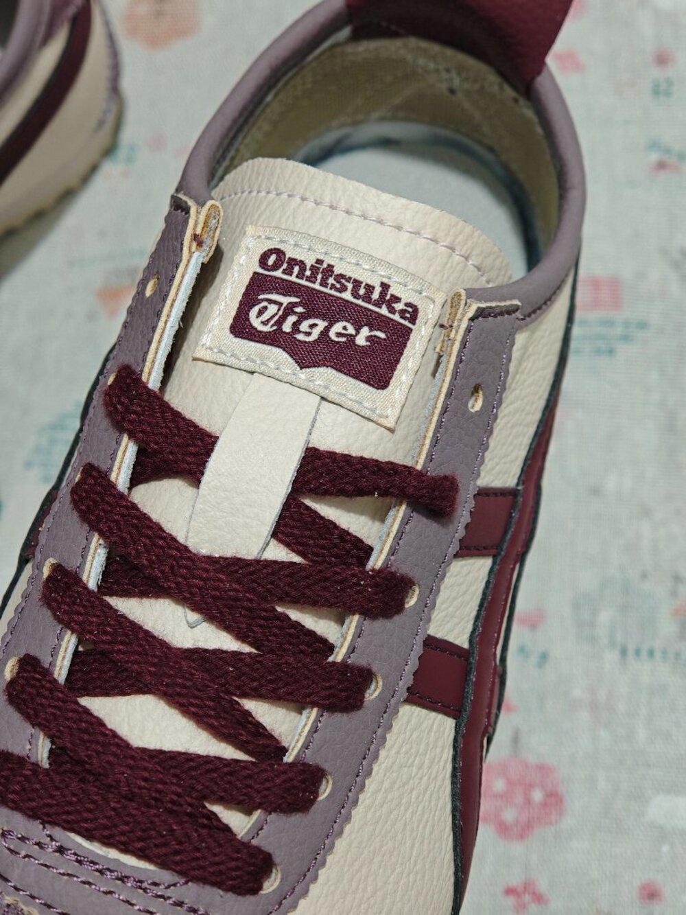 Onitsuka Tiger Mexico 66 Cream Burgundy Purple Sneakers Unisex - Picture 5 of 9